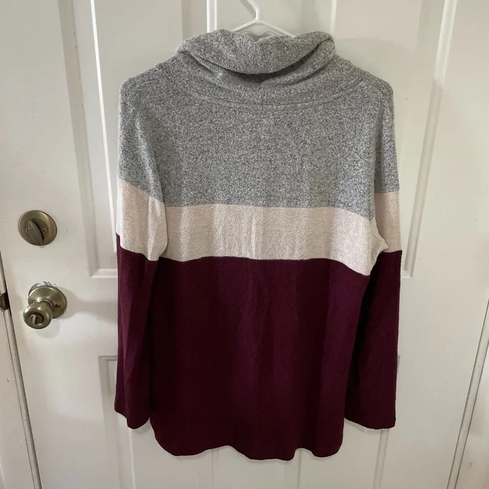 Market & Spruce - Womens Long Sleeve Lightweight Sweater - Cowl Neck Top - Sz M - Picture 4 of 7